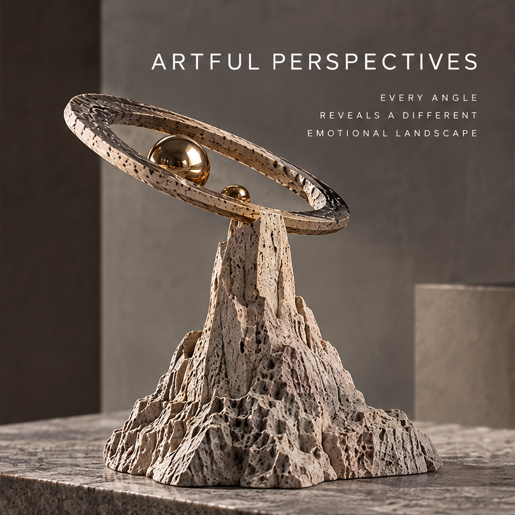 Sculpt Emotions in Space orbital sculpture opposite angle — artful perspectives, every angle reveals a different emotional landscape
