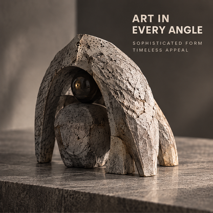 Sculpted Presence sculpture front view in warm light — more than decor, a statement