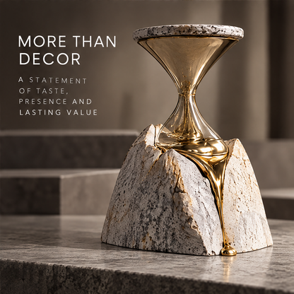 Time Leaves Beauty Behind sculpture side 45-degree view in warm directional light — a new perspective each time, timeless form to elevate any space